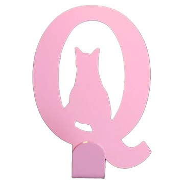 OPUS 東齊金工 無痕壁飾掛鉤 Q字母貓咪造型掛鉤  當貓咪遇上字母Q 質感粉  1個