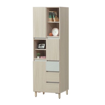 文創集 馬蘭亞2.2尺三門三抽書櫃/收納櫃-66x40x190cm免組