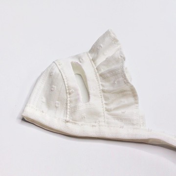 白色小波點遮陽帽