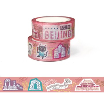 和紙膠帶 : 飛遊城市系列  黑貓兄弟遊中國北京