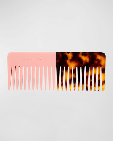 Pink and Tortoiseshell Wide-Tooth Comb