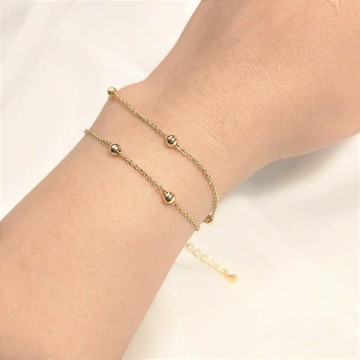 │輕奢│光珠雙鍊 • 手鍊 •14K注金 • 14kgf