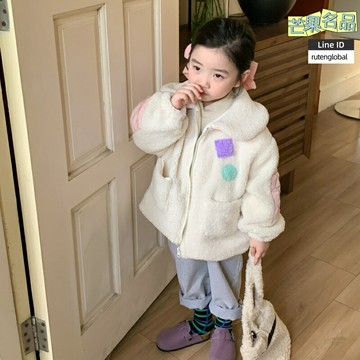 【加絨加厚保暖】女童外套 童裝外套 秋冬外套 羊羔絨外套 撞色拼接 防風保暖 加絨內裡 韓國設計 幼兒園日常穿搭