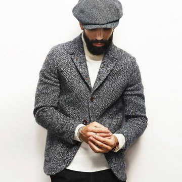 【Gentle Ray】頂奢 義大利羊毛 手工緹花 針織西裝外套 WOOL KNITTED JACKET 純羊毛緹花夾克