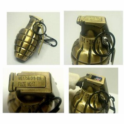 新品 GRENADE(手榴弾)型 本格ターボライター(古美ブラス)ダイキャスト 重厚115ｇ！