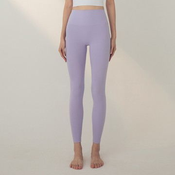 Free Size無縫款柔感抗菌九分運動褲-風鈴紫