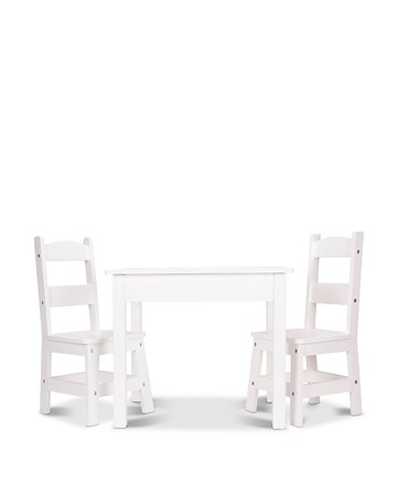 Melissa & Doug 3-Piece Wood Table & Chairs Set - Ages 3+