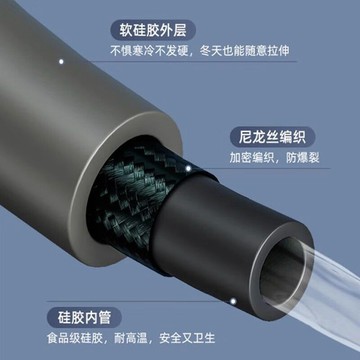 ​⭐划算實用​​⭐矽膠花灑軟管 防爆淋浴管噴頭 通用連接管 熱水器水管配件