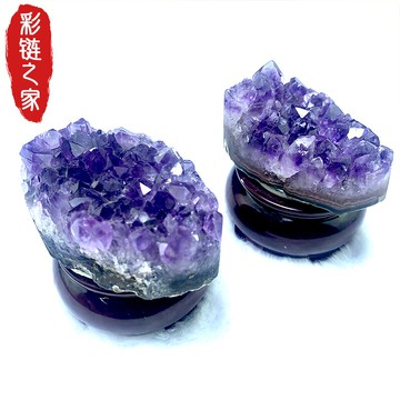 天然紫水晶簇書房臥室辦公桌面家居小型擺件裝運消磁原石科普教學