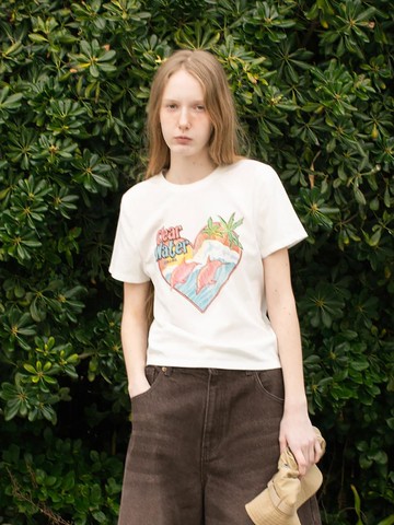 Women's Dolphin Graphic Short Sleeve T-shirt [White] (MS5442W681)
