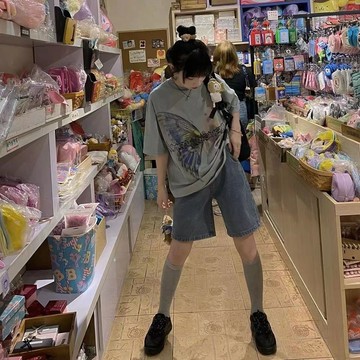 台灣出貨 大碼胖MM闊腿牛仔短褲女夏季韓版ins寬鬆顯瘦直筒中褲高腰五分褲 大碼牛仔短褲 高腰牛仔短褲 牛仔短褲女 短褲