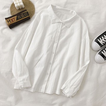 純棉內搭外穿襯衫女新款秋冬設計感小眾白色襯衣小個子上衣
