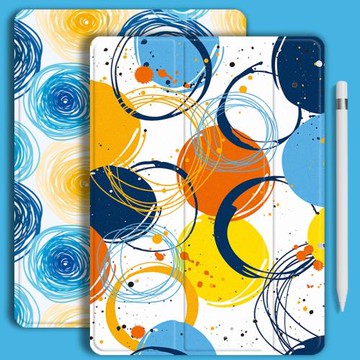 涂鴉藝術10.9寸雙面ipad8保護套m1平板pro輕薄air5殼mini6帶筆槽4