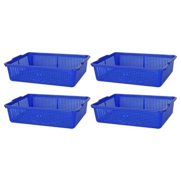 550公文林 收納籃 聚丙烯(P.P) 台灣製造  48.5 x 38.3 x 12.5cm  藍色  4個
