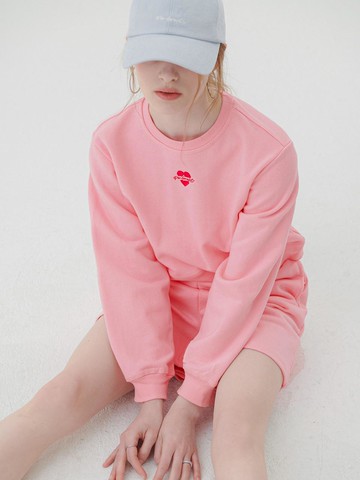 Mark Embossed Texture Cotton Relaxed Sweatshirt