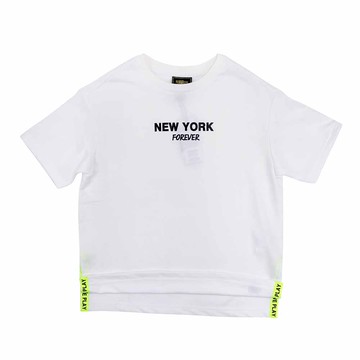 NBA Style C&S NY印刷 韓版 前短後長 短袖T恤