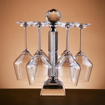 水晶玻璃紅酒杯葡萄酒旋轉醒酒器杯架套裝輕奢家用高腳杯酒具