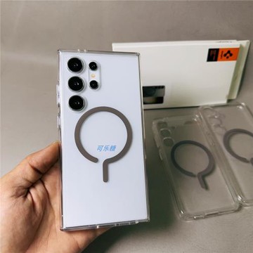 Spigen適用三星精孔透明手機殼s25ultra/s24ultra透明亞克力s24+plus全包防摔s24硅膠保護套外殼新款硬殼邊軟