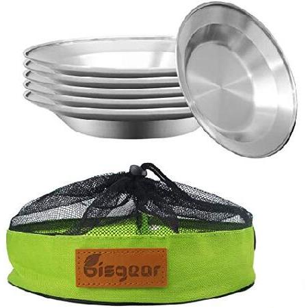 Camping Stainless Steel 8.5 inch Kitchen Dinner Plate Pack of Mess kit