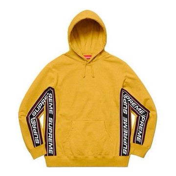 Supreme Text Rib Hooded Sweatshirt 'Yellow'