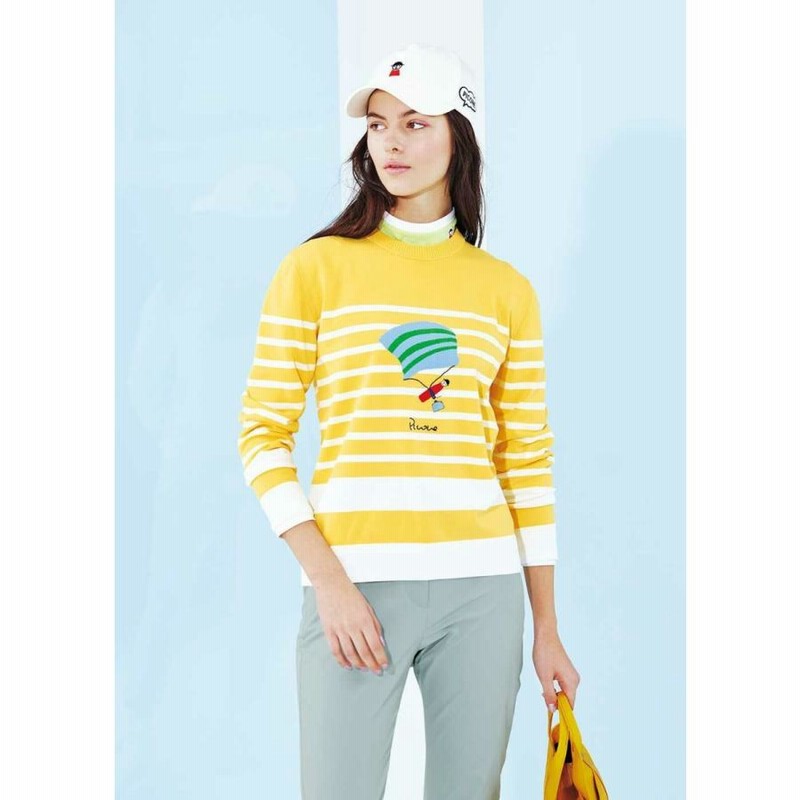 PICONE CLUB イエロー ハイネックTシャツ サイズM