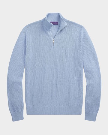 Men's Textured Quarter-Zip Sweater
