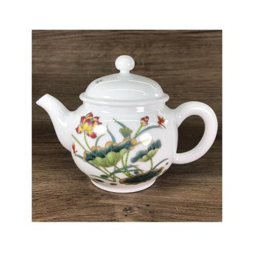 景德鎮陶瓷中式茶壺家用320ml茶具單壺泡茶壺白瓷壺宮廷風釉上彩
