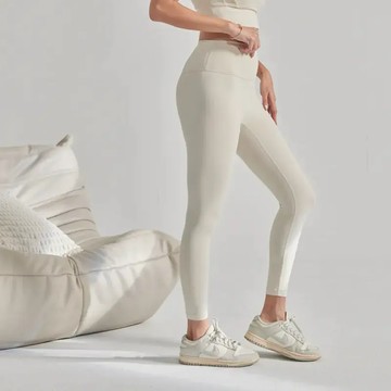 高腰隱藏口袋緊身褲 -奶白色