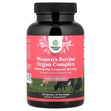 Nature's Craft, Women's Wellness, Women's Bovine Organ Complex, 60 Capsules