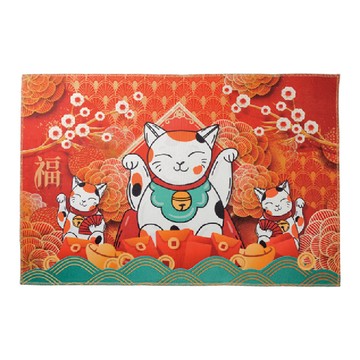 招財貓止滑踏墊-福財即來
