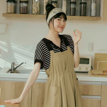 OB嚴選-舒涼冰爽絲撞色條紋寬鬆半開襟針織衫《FA2943-》