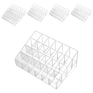 口紅收納架 24格 分類收納 單格容量 透明清晰  透明色  6個