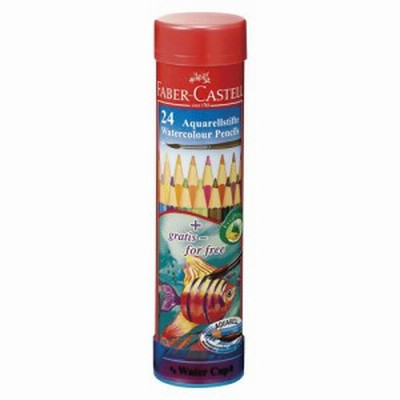 FABER-CAST 水彩色鉛筆 丸缶 24色セット 1 個 TFC-115924 文房具 オフィス 用品【送料無料】