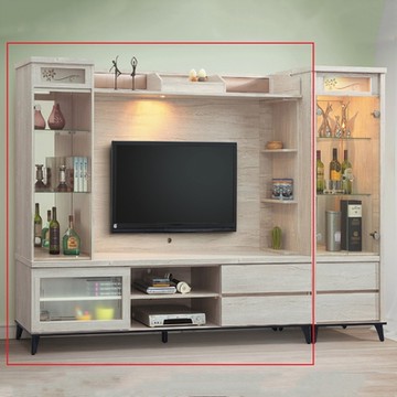 MUNA家居 炭燒白橡7尺高低櫃(全組) 210X42.5X181cm