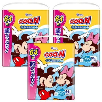 GOO.N 大王 日本境內版 米奇米妮款 瞬吸貼合紙尿褲/尿布 12~22kg  XL  192片