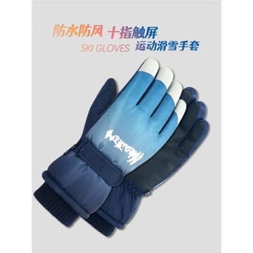 手套男冬天滑雪戶外加絨加厚觸屏騎行電動摩托車防水保暖學生外賣
