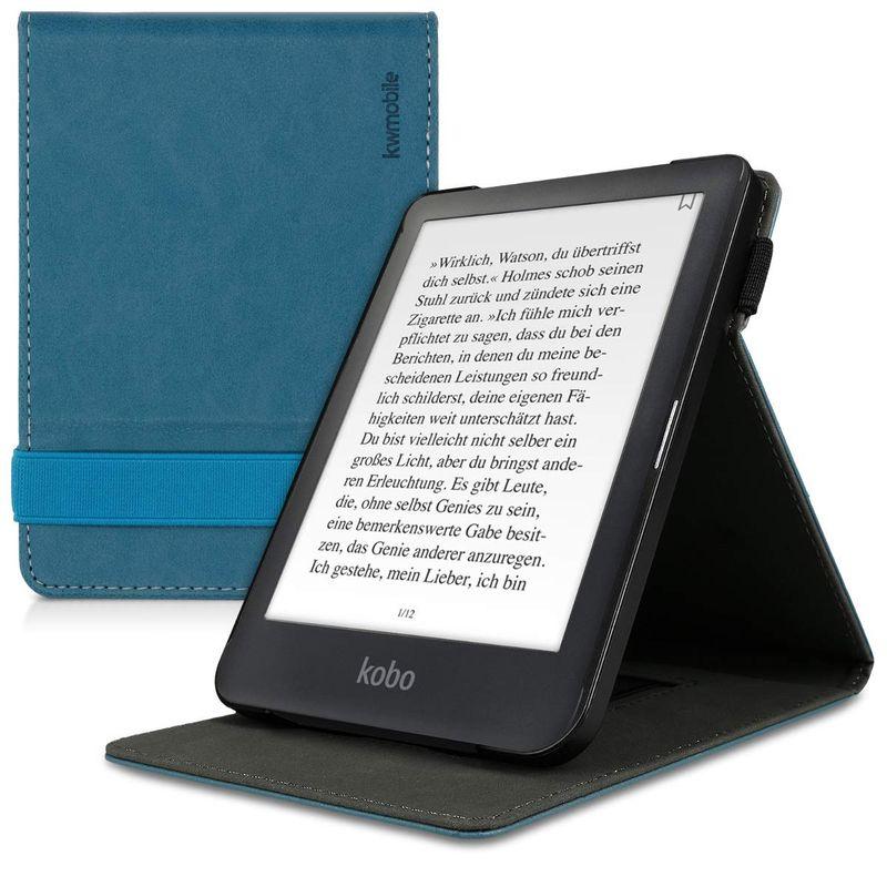 kwmobile 対応: Kobo Clara HD ケース リストストラップ と スタンド 付き 電子書籍 保護ケース