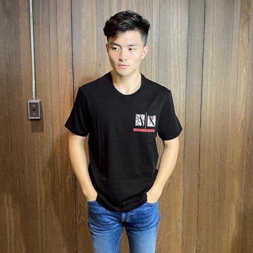 美國百分百【Armani Exchange】T恤 AX 短袖 logo 上衣 短T-shirt 黑色 大尺碼 BQ18