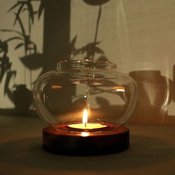 燈籠玻璃燭臺擺件香薰蠟燭家用輕奢復古電子底座防風簡約禪意中式