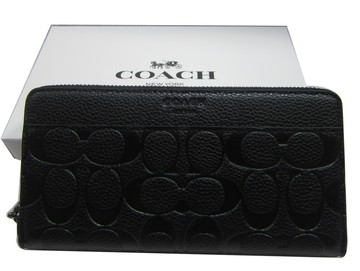 coach 長夾中性款國際正版保證進口防水防刮皮革u型拉鍊式主袋品證購證塵套提袋