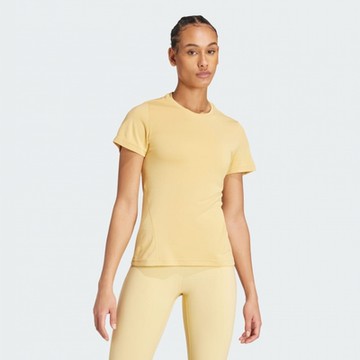 adidas 愛迪達 上衣 女款 短袖上衣 運動 D4T HIIT SC T 黃 IU1125