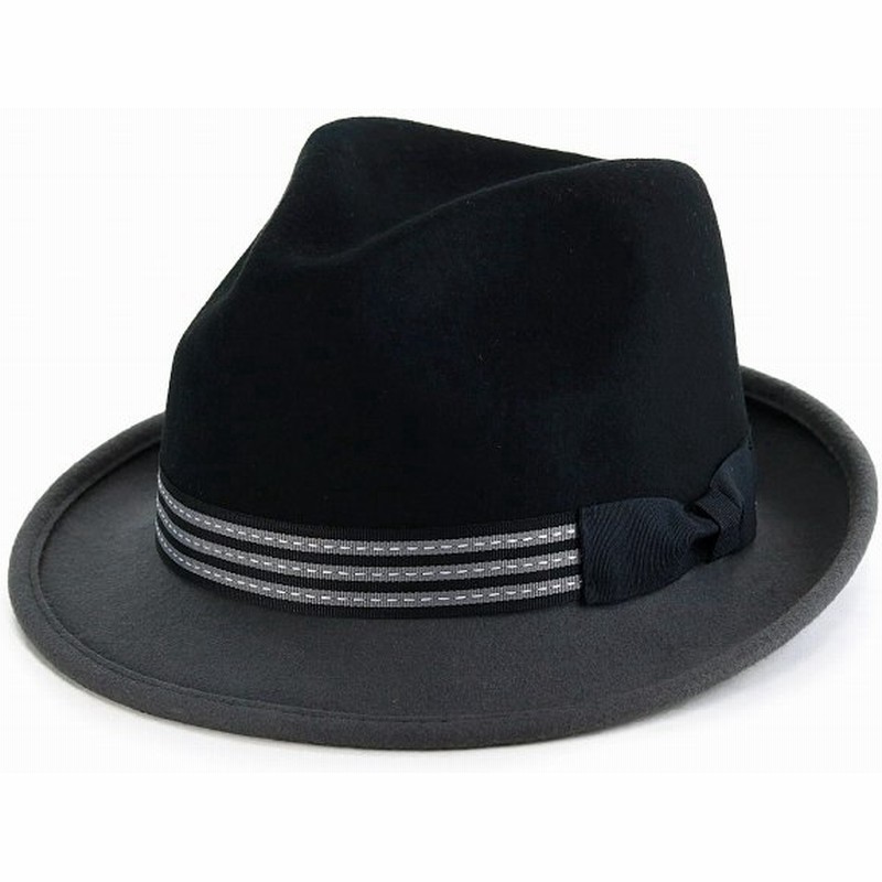 中折れ 帽子 秋冬 フェルト ハット 2トーン フェドラ ウール100 ソフトハット メンズ Kennyk レディース シンプル Ltc 黒 ブラック グレー 通販 Lineポイント最大get Lineショッピング