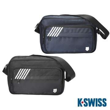 K-SWISS 防潑水機能單肩包 雙層拉鍊 斜背包 側背包 兩色任選(BG783)