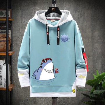 男士連帽衛衣2023冬季加絨加厚ins潮流寬松秋冬青少年上衣服外套