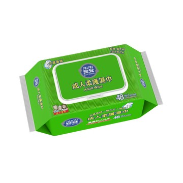 安安 成人柔護濕紙巾加大型濕巾 (48抽/24包/箱)-升級加蓋版