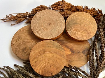 台灣紅檜年輪紋圓形杯墊-手作溫度/永久散發木質芬芳