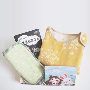 神隊友彌月禮盒日本6重紗2件組0-3歲6重紗防踢被+0-2歲肚圍
