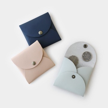 圓形零錢包：淺灰色