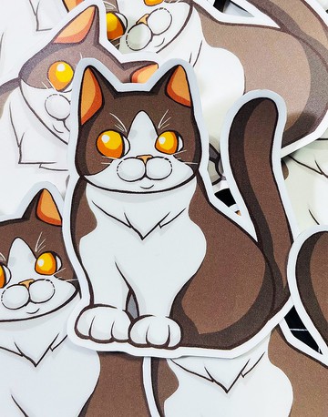 黑白貓 乳牛貓 貼紙 -霧面 厚磅 超耐磨貼紙 防刮 防水貼紙 車貼