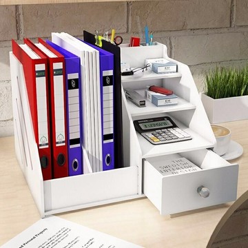 桌面書架 桌面置物架 桌面收納架 架子 辦公桌文件架書桌整理架收納盒子置物架資料架多功能